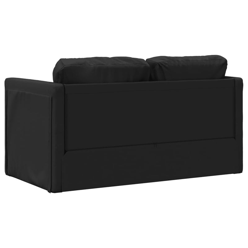 Floor Sofa Bed 2-in-1 Black 112x174x55 cm Faux Leather Payday Deals