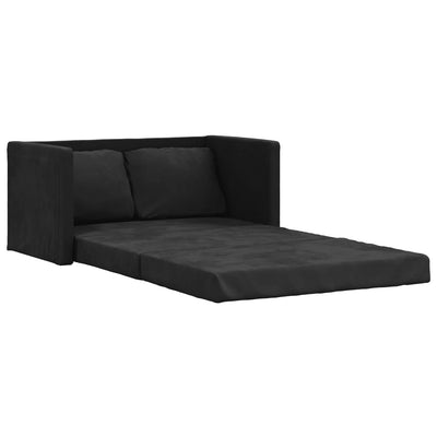 Floor Sofa Bed 2-in-1 Black 122x204x55 cm Velvet Payday Deals