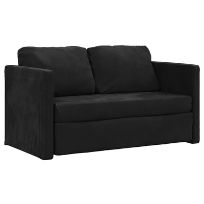 Floor Sofa Bed 2-in-1 Black 122x204x55 cm Velvet Payday Deals