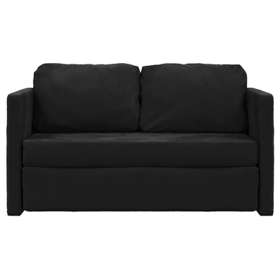 Floor Sofa Bed 2-in-1 Black 122x204x55 cm Velvet Payday Deals