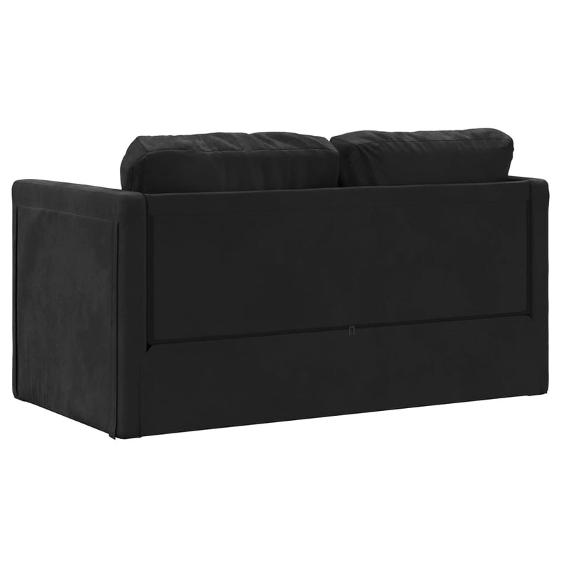 Floor Sofa Bed 2-in-1 Black 122x204x55 cm Velvet Payday Deals