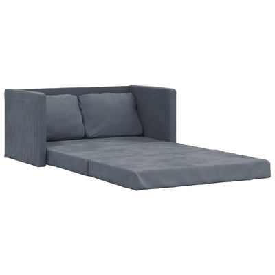 Floor Sofa Bed 2-in-1 Dark Grey 122x204x55 cm Velvet Payday Deals