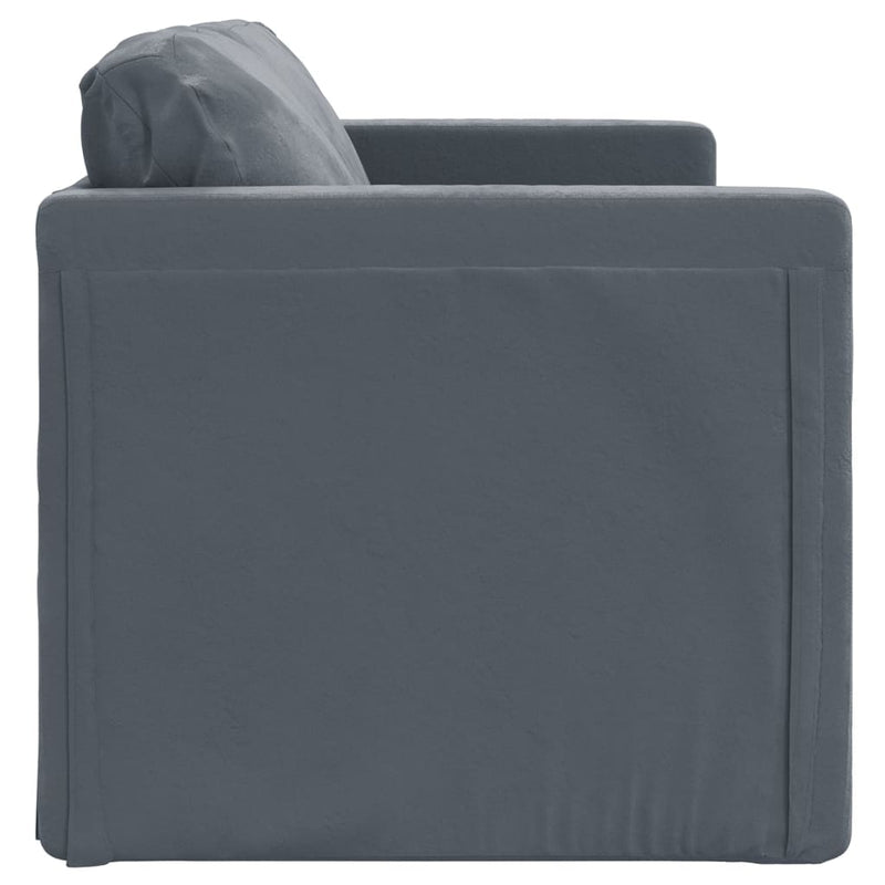 Floor Sofa Bed 2-in-1 Dark Grey 122x204x55 cm Velvet Payday Deals