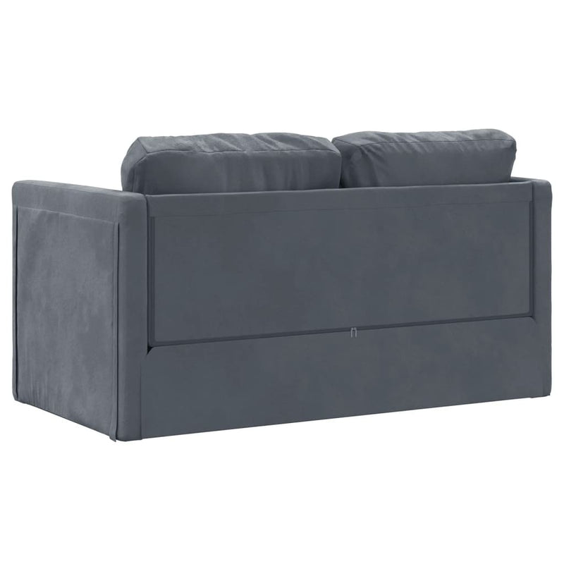 Floor Sofa Bed 2-in-1 Dark Grey 122x204x55 cm Velvet Payday Deals