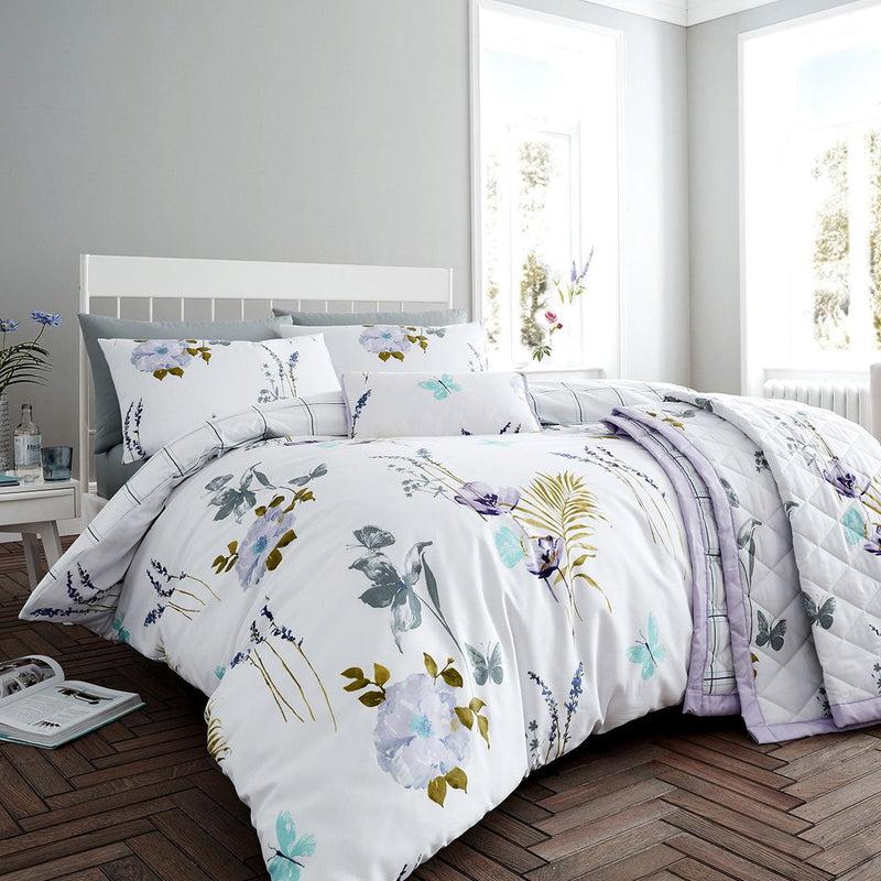 Flora Lilac Quilt Cover Set King Payday Deals