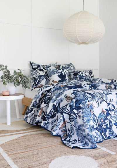 Floral Cotton Quilt Throw Bedspread Block Print Quilt Indian Quilt Comforter Duvet Cover Quilt Gift - Blue Owl Payday Deals