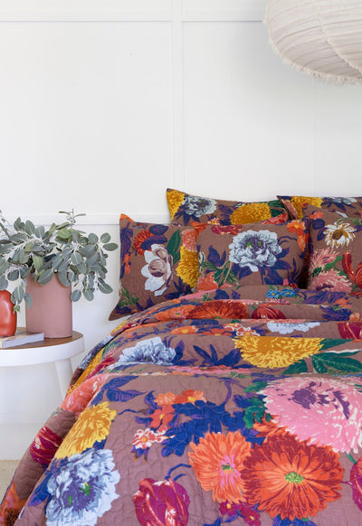Floral Cotton Quilt Throw Bedspread Block Print Quilt Indian Quilt Comforter Duvet Cover Quilt Gift - Mustard Anthro Payday Deals