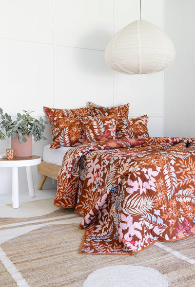 Floral Cotton Quilt Throw Bedspread Block Print Quilt Indian Quilt Comforter Duvet Cover Quilt Gift - Rust cherry monkey Payday Deals