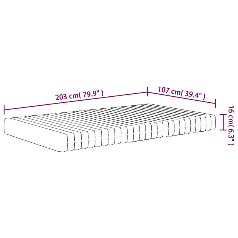 Foam Mattress Medium Soft 107x203 cm King Single Size Payday Deals