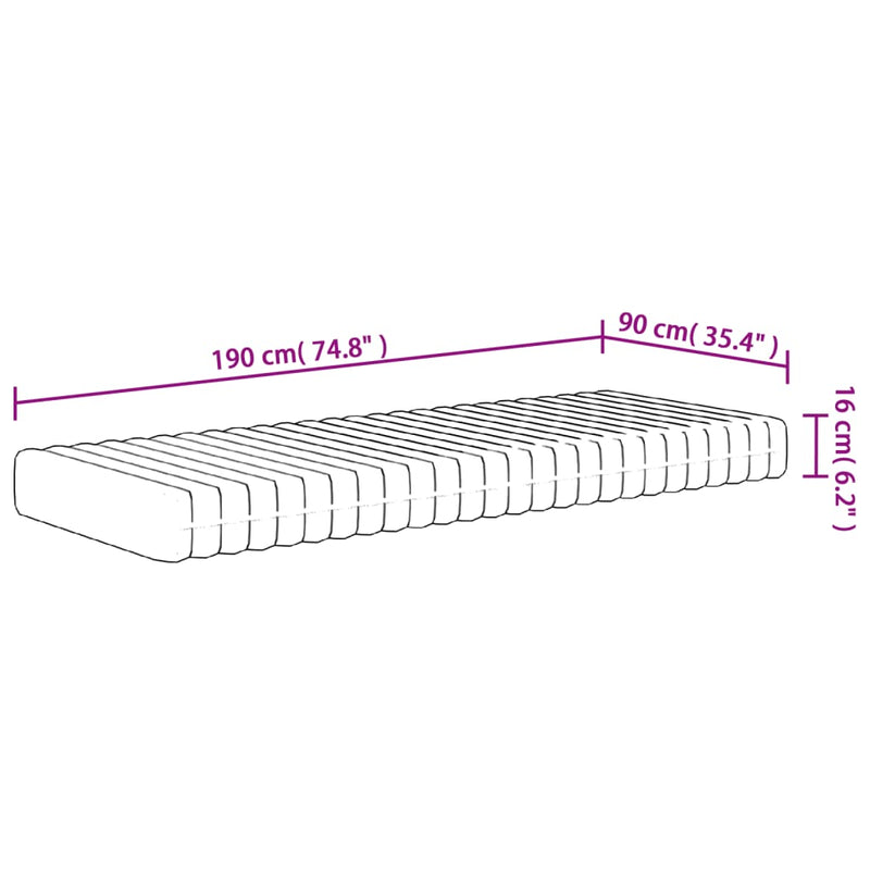 Foam Mattress Medium Soft 90x190 cm Payday Deals