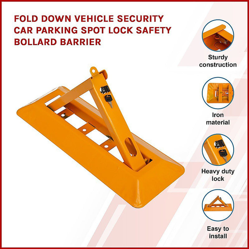Fold Down Vehicle Security Car Parking Spot Lock Safety Bollard Barrier Payday Deals