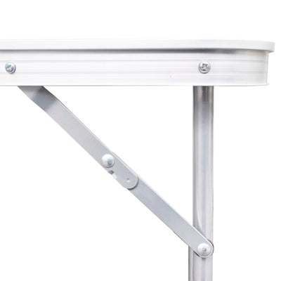 Foldable Camping Table Height Adjustable Aluminium 240 x 60 cm Payday Deals