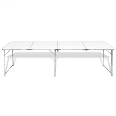 Foldable Camping Table Height Adjustable Aluminium 240 x 60 cm Payday Deals