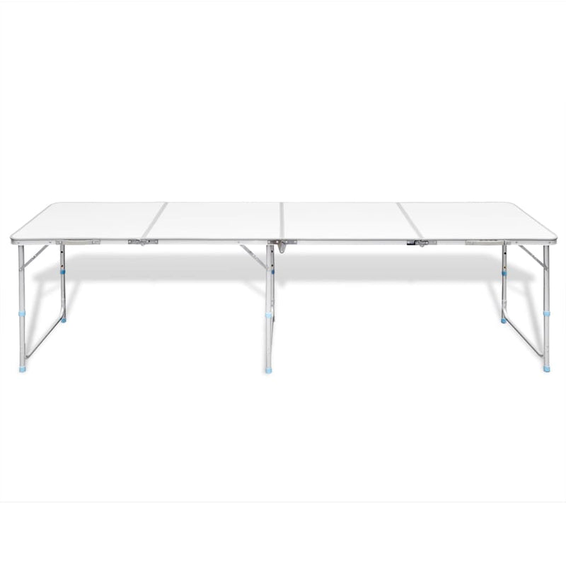 Foldable Camping Table Height Adjustable Aluminium 240 x 60 cm Payday Deals