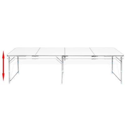Foldable Camping Table Height Adjustable Aluminium 240 x 60 cm Payday Deals