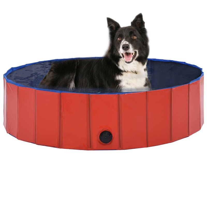 Foldable Dog Swimming Pool Red 120x30 cm PVC Payday Deals
