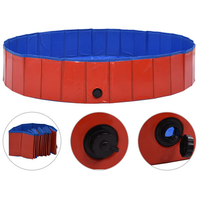 Foldable Dog Swimming Pool Red 160x30 cm PVC Payday Deals