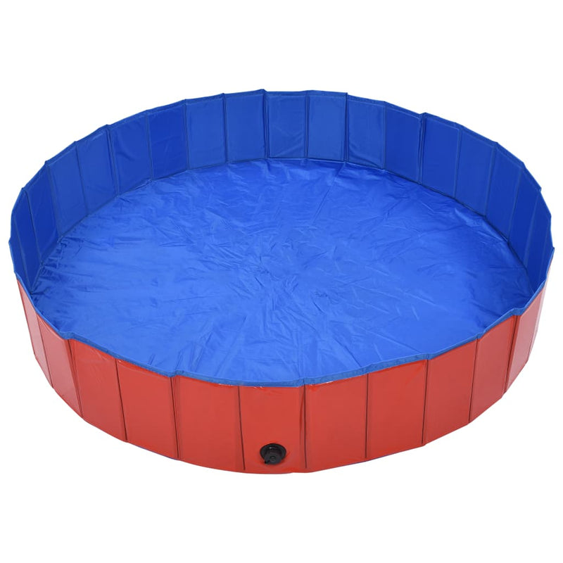 Foldable Dog Swimming Pool Red 160x30 cm PVC Payday Deals