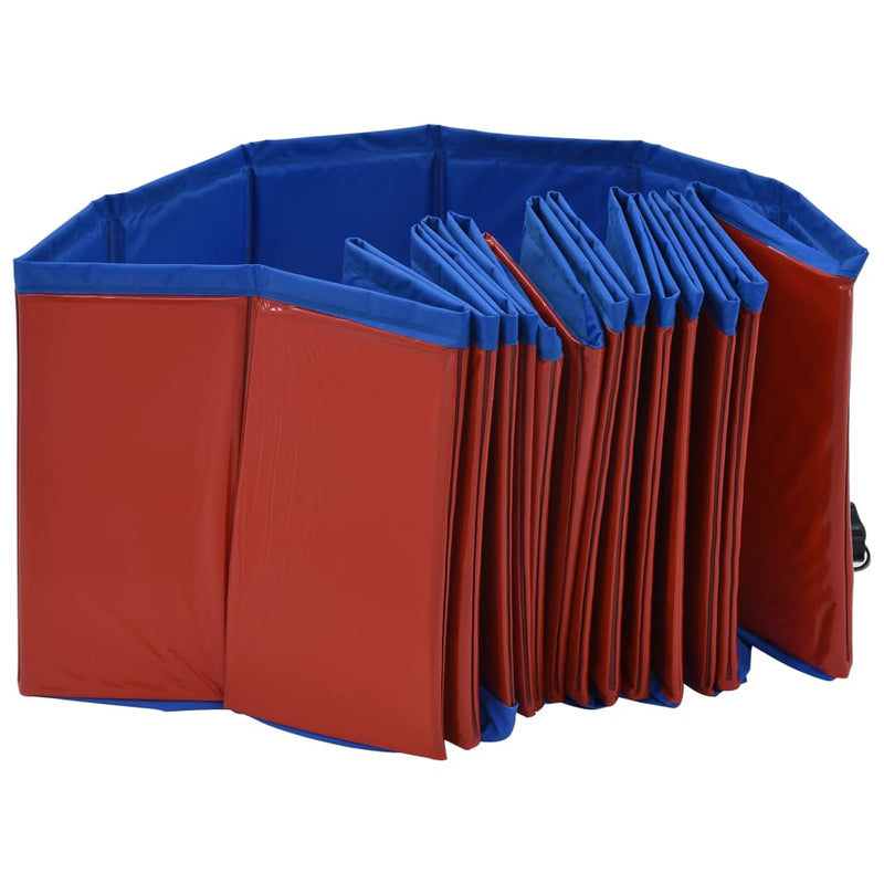 Foldable Dog Swimming Pool Red 160x30 cm PVC Payday Deals