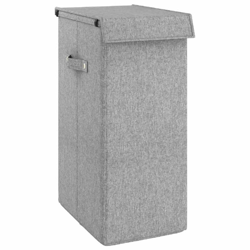 Foldable Laundry Hamper Grey 26x34.5x59.5 cm Faux Linen Fabric Payday Deals