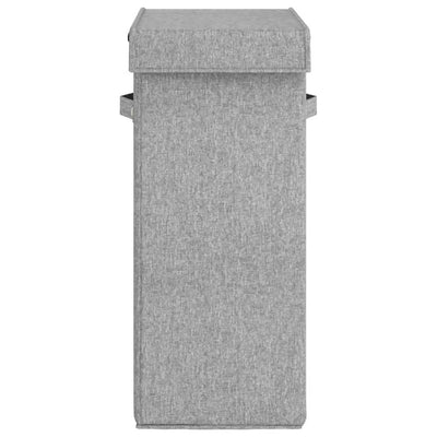 Foldable Laundry Hamper Grey 26x34.5x59.5 cm Faux Linen Fabric Payday Deals