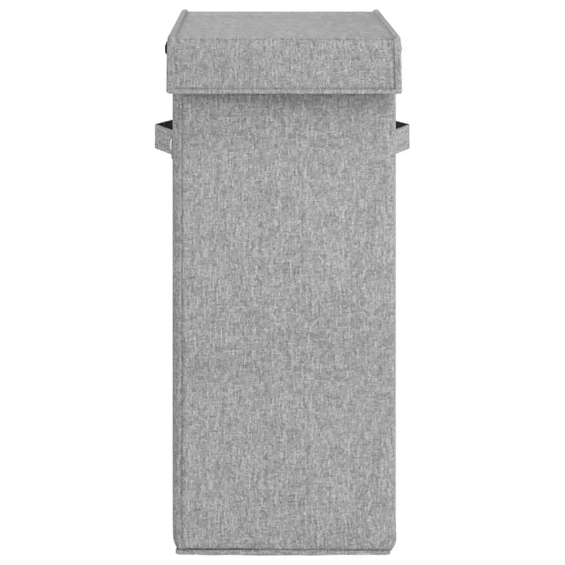 Foldable Laundry Hamper Grey 26x34.5x59.5 cm Faux Linen Fabric Payday Deals