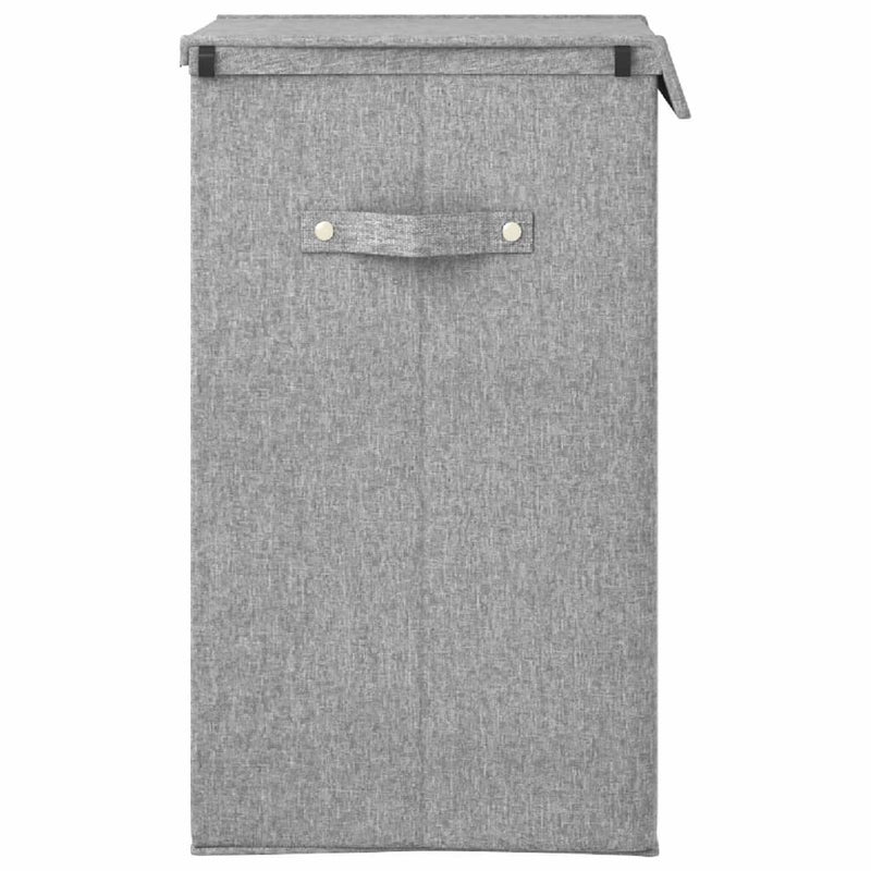 Foldable Laundry Hamper Grey 26x34.5x59.5 cm Faux Linen Fabric Payday Deals