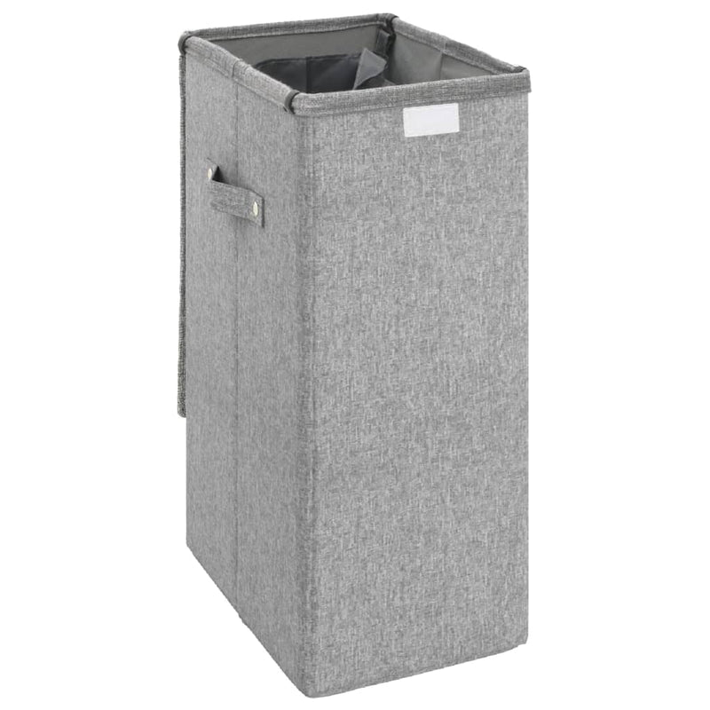 Foldable Laundry Hamper Grey 26x34.5x59.5 cm Faux Linen Fabric Payday Deals