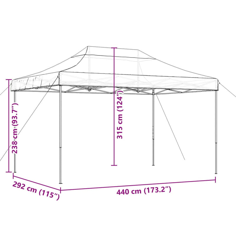 Foldable Party Tent Pop-Up Beige 440x292x315 cm Payday Deals