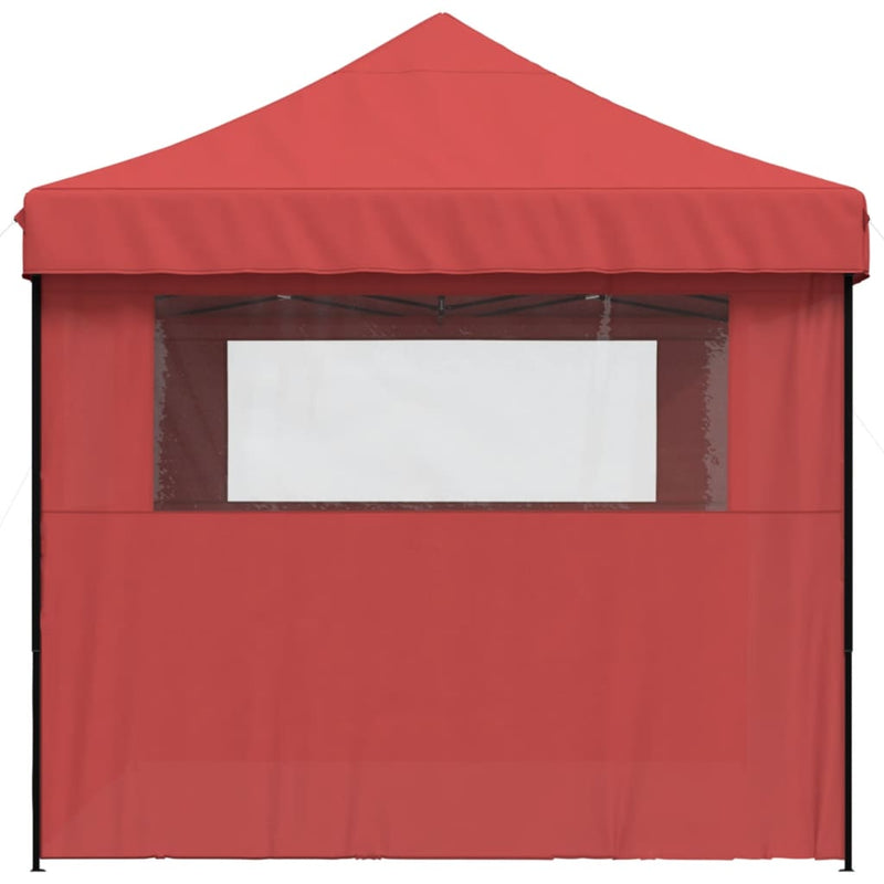 Foldable Party Tent Pop-Up with 3 Sidewalls Burgundy Payday Deals