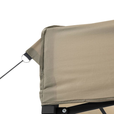 Foldable Party Tent Pop-Up with 3 Sidewalls Taupe Payday Deals