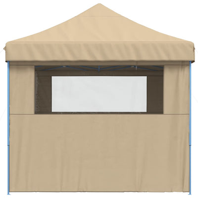 Foldable Party Tent Pop-Up with 4 Sidewalls Beige Payday Deals