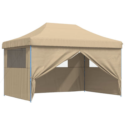 Foldable Party Tent Pop-Up with 4 Sidewalls Beige Payday Deals
