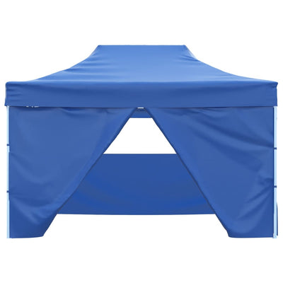 Foldable Tent Pop-Up with 4 Side Walls 3x4.5 m Blue Payday Deals