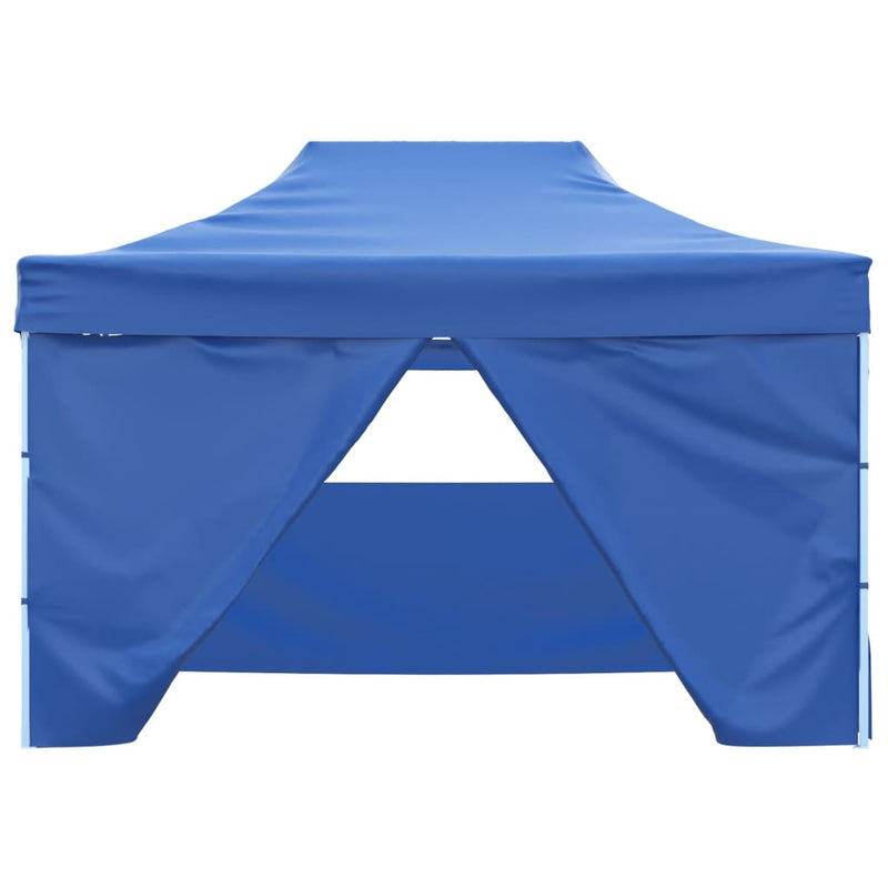 Foldable Tent Pop-Up with 4 Side Walls 3x4.5 m Blue Payday Deals