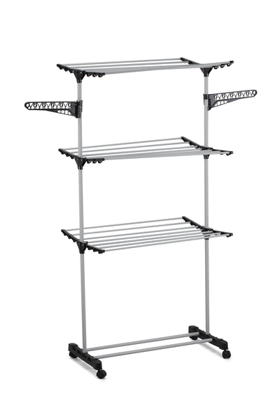 Folding 3 Tier Clothes Laundry Drying Rack with Stainless Steel Tubes for Indoor & Outdoor Home Payday Deals