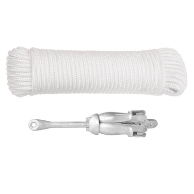 Folding Anchor with Rope Silver 1.5 kg Malleable Iron Payday Deals
