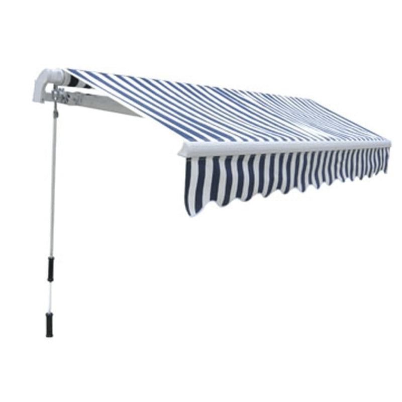 Folding Awning Manual Operated 300 cm Blue/White Payday Deals
