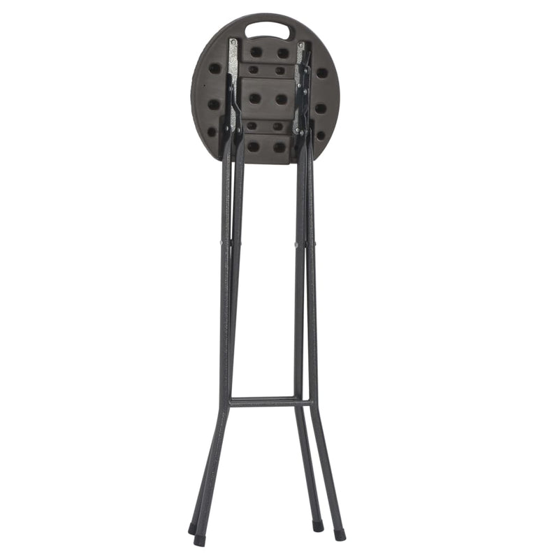 Folding Bar Stools 2 pcs HDPE and Steel Brown Rattan Look Payday Deals