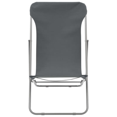 Folding Beach Chairs 2 pcs Steel and Oxford Fabric Grey Payday Deals