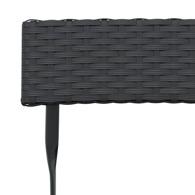 Folding Bistro Chairs 2 pcs Black Poly Rattan and Steel Payday Deals