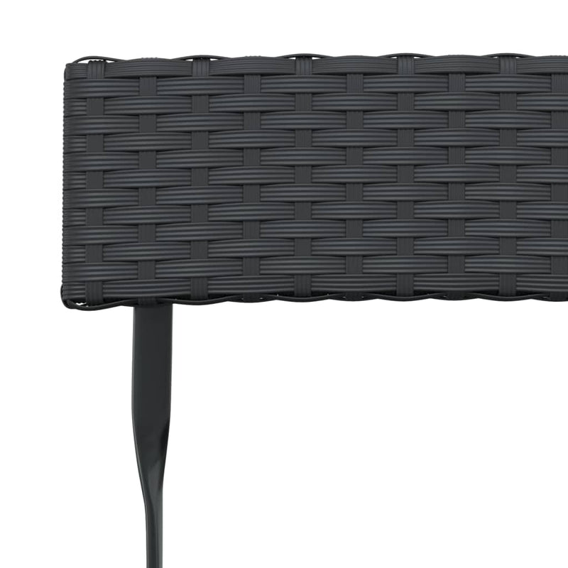 Folding Bistro Chairs 2 pcs Black Poly Rattan and Steel Payday Deals