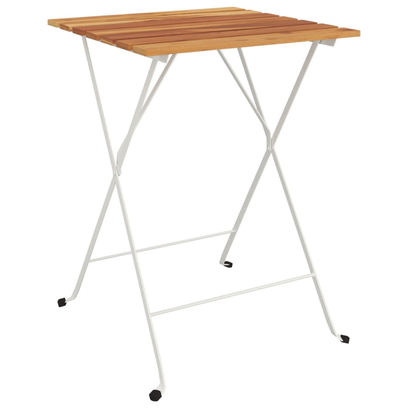 Folding Bistro Table 55x54x71 cm Solid Wood Acacia and Steel Payday Deals