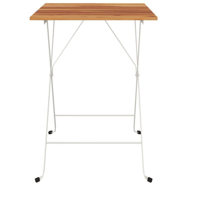 Folding Bistro Table 55x54x71 cm Solid Wood Acacia and Steel Payday Deals