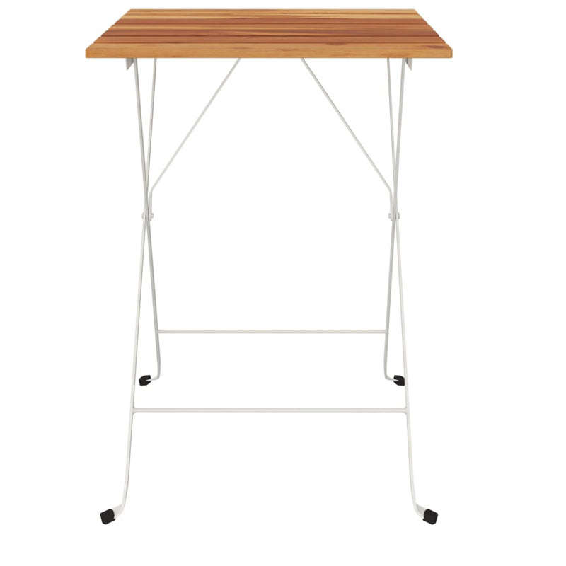 Folding Bistro Table 55x54x71 cm Solid Wood Acacia and Steel Payday Deals