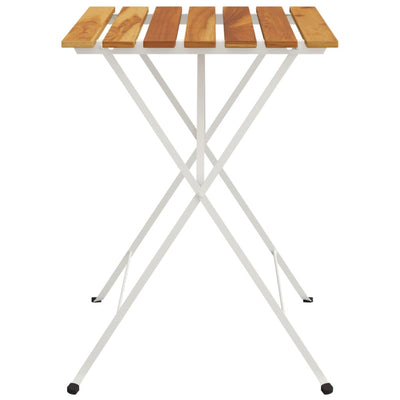 Folding Bistro Table 55x54x71 cm Solid Wood Acacia and Steel Payday Deals
