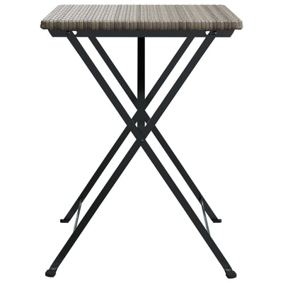 Folding Bistro Table Grey 55x54x71 cm Poly Rattan Payday Deals