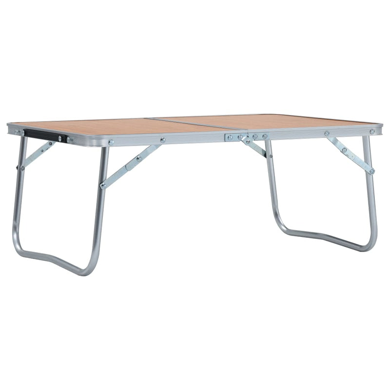 Folding Camping Table Brown Aluminium 60x40 cm Payday Deals