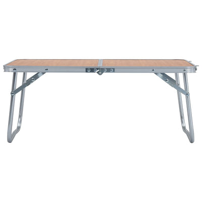 Folding Camping Table Brown Aluminium 60x40 cm Payday Deals