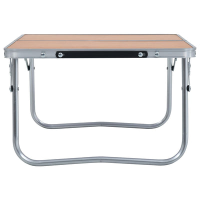 Folding Camping Table Brown Aluminium 60x40 cm Payday Deals